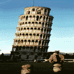 Hyperhero bei dem Schiefen Turm von Pisa